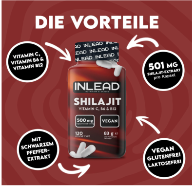 Preview: INLEAD Shilajit Extrakt mit Vitamin C Dose 120 Kapseln